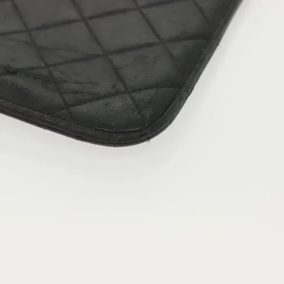 CHANEL Matelasse iPad Case Lamb Skin Black Silver CC Auth 141696 - Picture 6 of 16